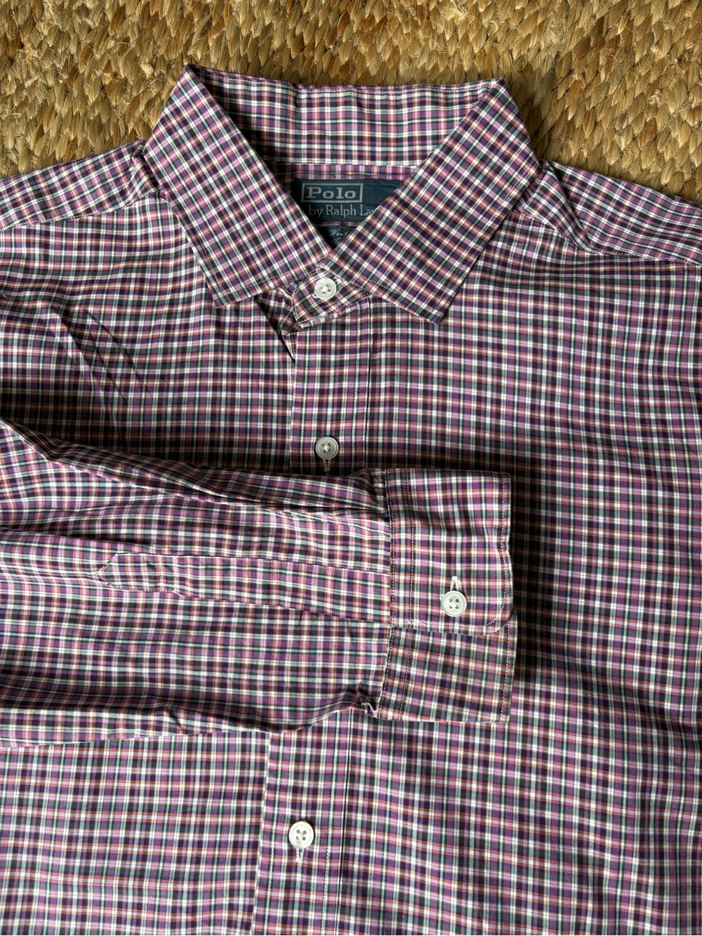 Ralph Lauren Men's Burgundy Checkered Shirt size XL